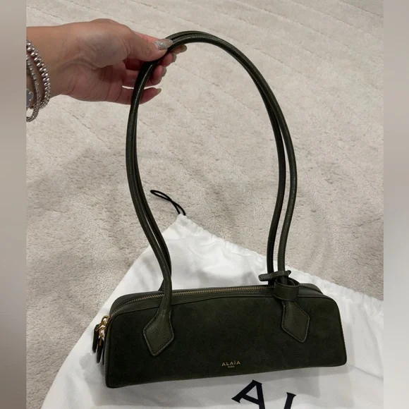 Brand new ALAIA Small Teckel Olive Suede - Picture 1 of 6